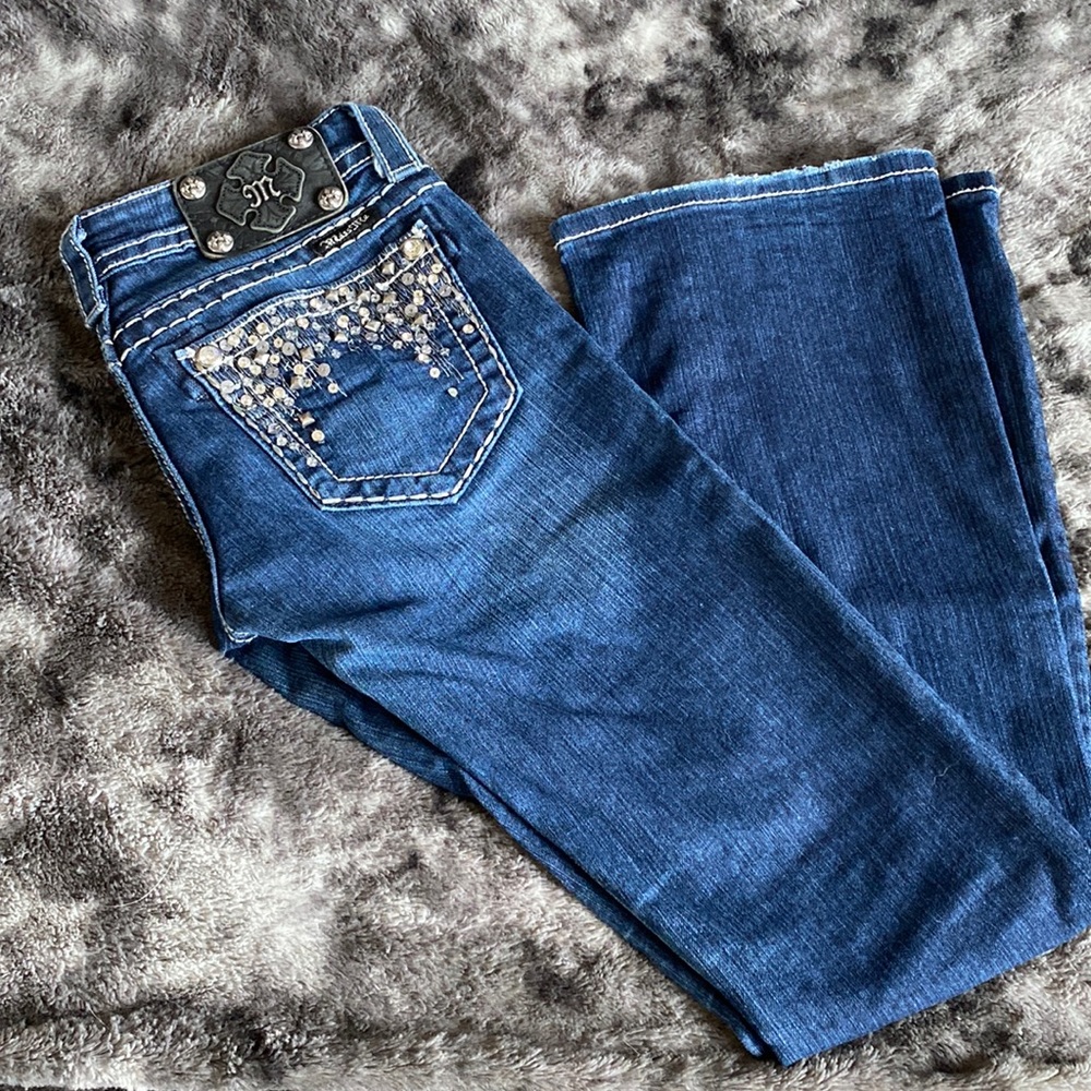 Miss Me Low Rise Boot Cut Jeans Size 25 Length 31